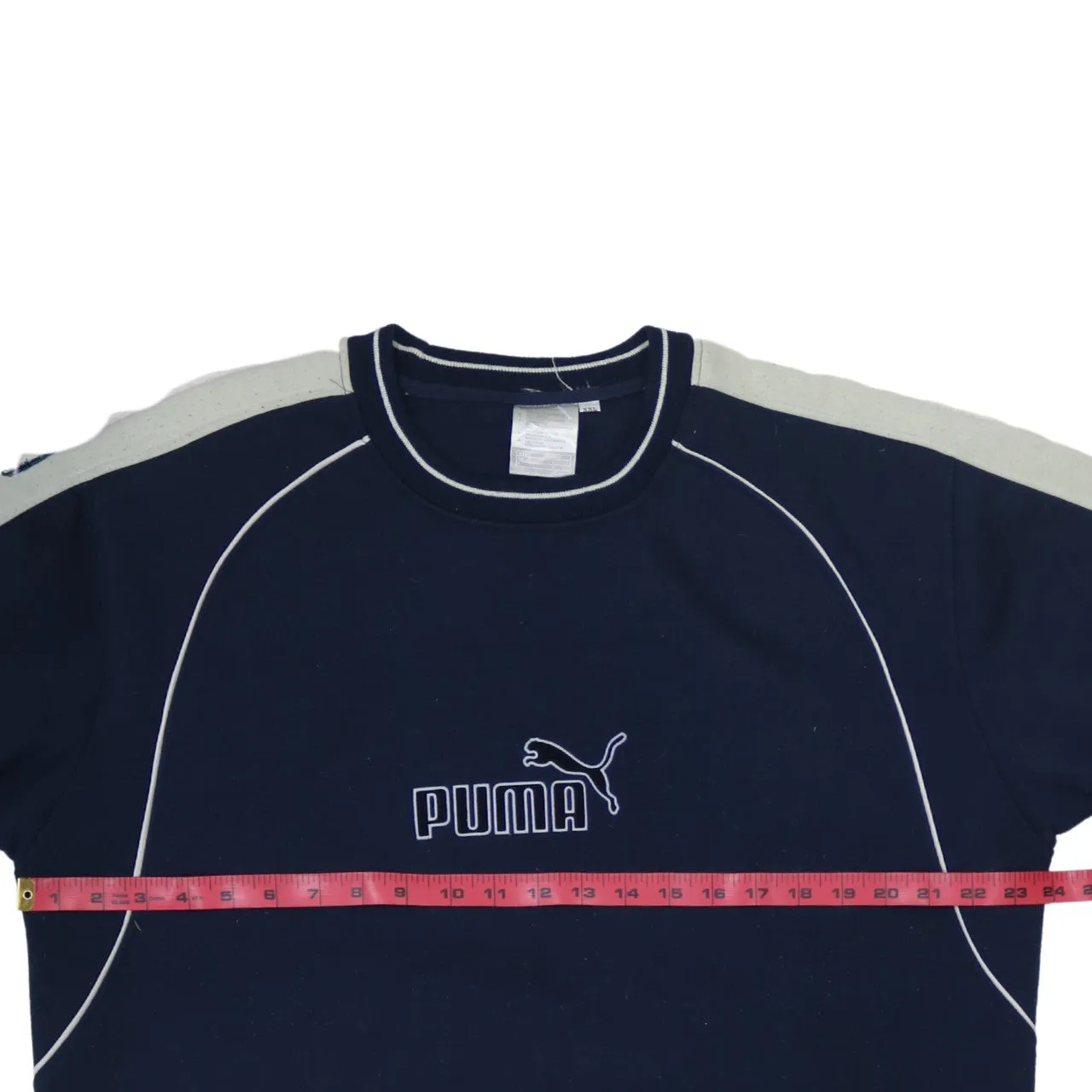 Vintage Puma 90's XXLarge Navy Blue Spellout Crew Neck Sweatshirt sold by Vintage Club product image thumbnail 5