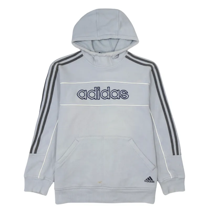 Adidas 90s Grey Spellout Hoodie Men's S Vintage Retro Streetwear Pullover sold by Vintage Club