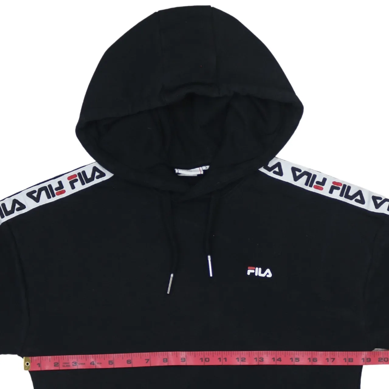Fila Vintage 90s Black Cotton Pullover Hoodie Small w/ Pockets sold by Vintage Club product image thumbnail 5