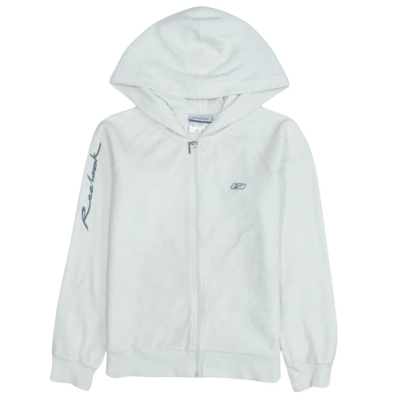 Vintage Reebok 90’s XSmall White Full Zip Lightweight Hoodie sold by Vintage Club