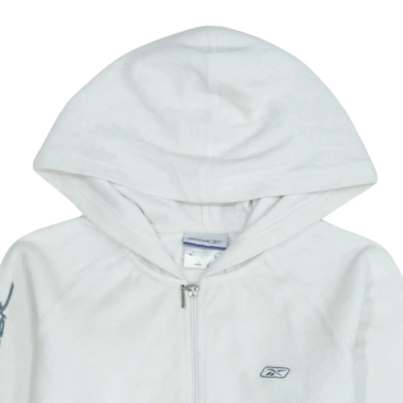 Vintage Reebok 90’s XSmall White Full Zip Lightweight Hoodie sold by Vintage Club product image thumbnail 3