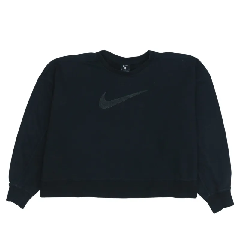 Vintage Nike 90s Black Crew Neck Sweatshirt XL Cotton Swoosh Logo sold by Vintage Club