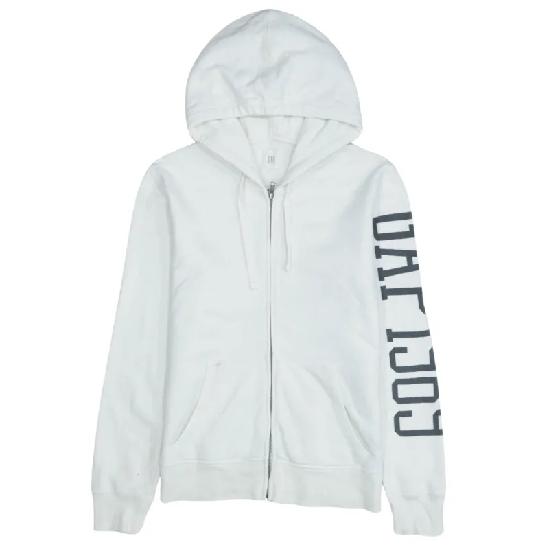 Gap Vintage 90's Full Zip White Hoodie Small with Drawstring Pockets sold by Vintage Club