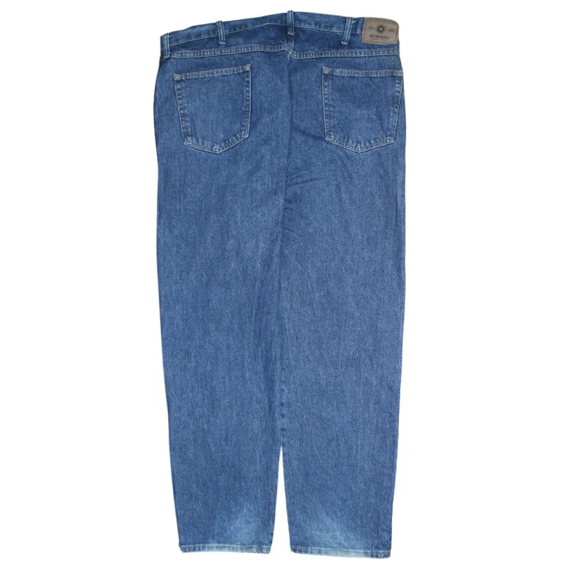 Vintage 90's Wrangler Men's Blue Cotton Lightwash Pants Size 44 made by Wrangler