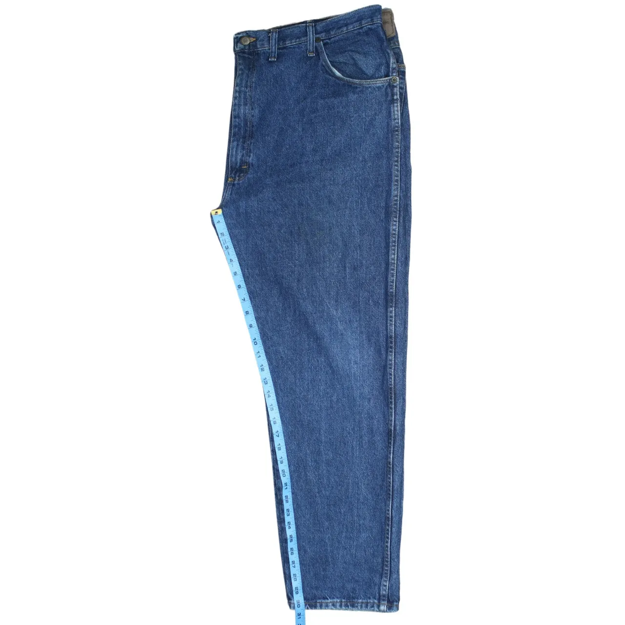 Vintage 90's Wrangler Men's Blue Cotton Lightwash Pants Size 44 sold by Vintage Club product image thumbnail 5