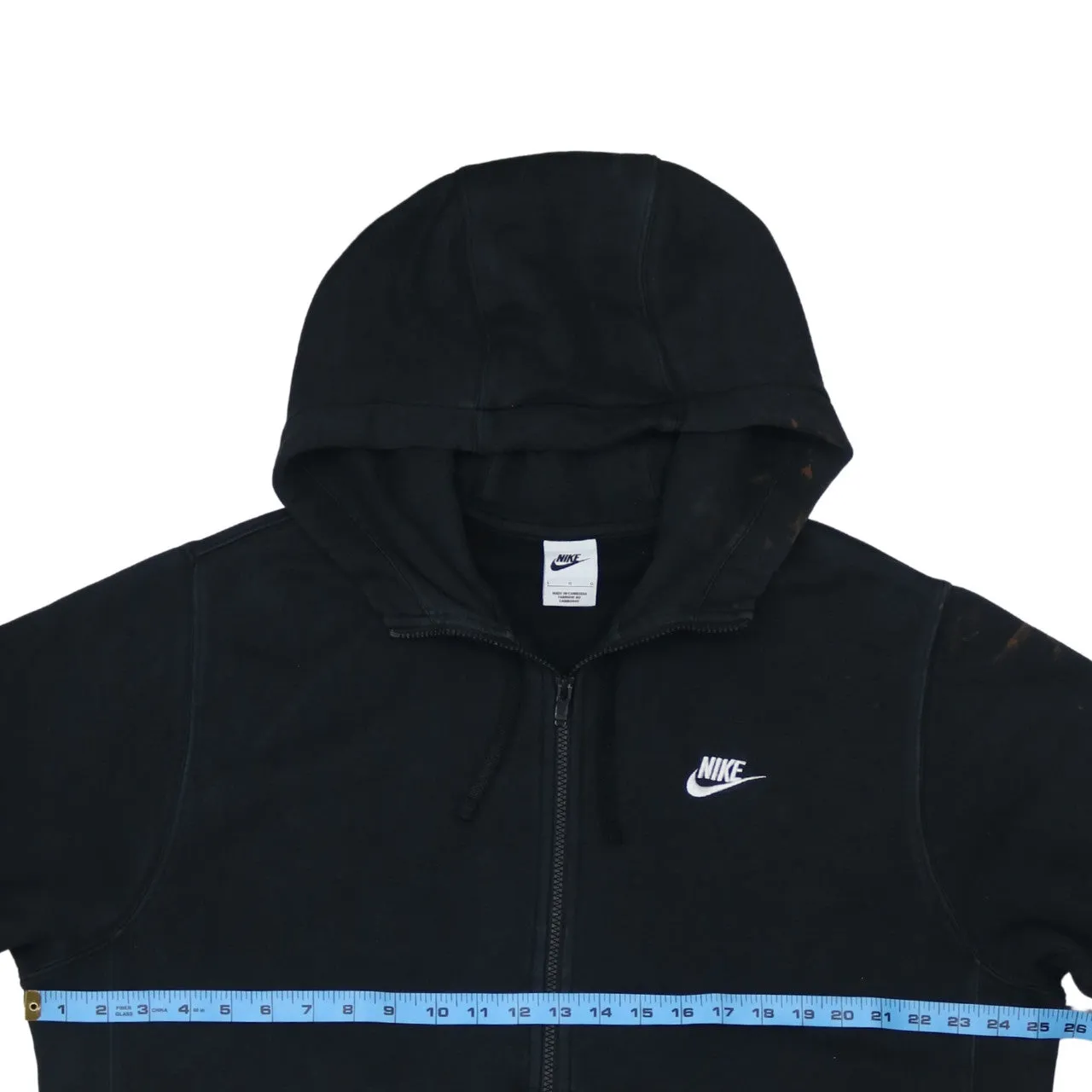 Vintage Nike Men's Large 90s Black Full Zip Swoosh Cotton Hoodie sold by Vintage Club product image thumbnail 5