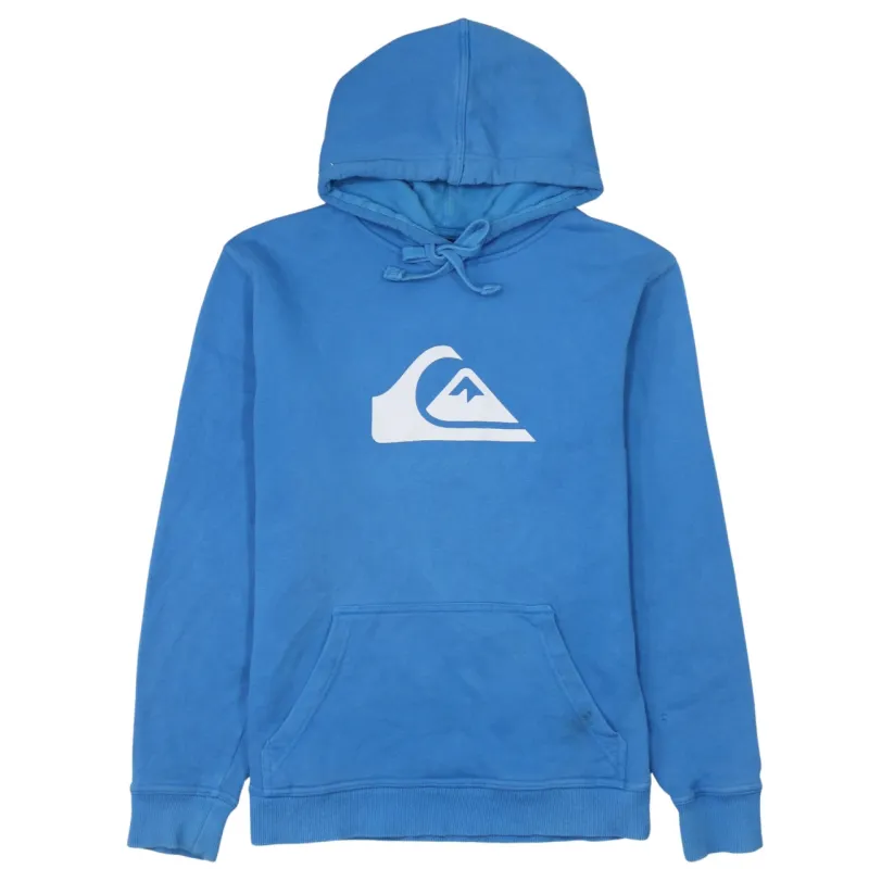 Vintage QuikSilver 90's Blue Spellout Hoodie Men's Small, Cotton sold by Vintage Club