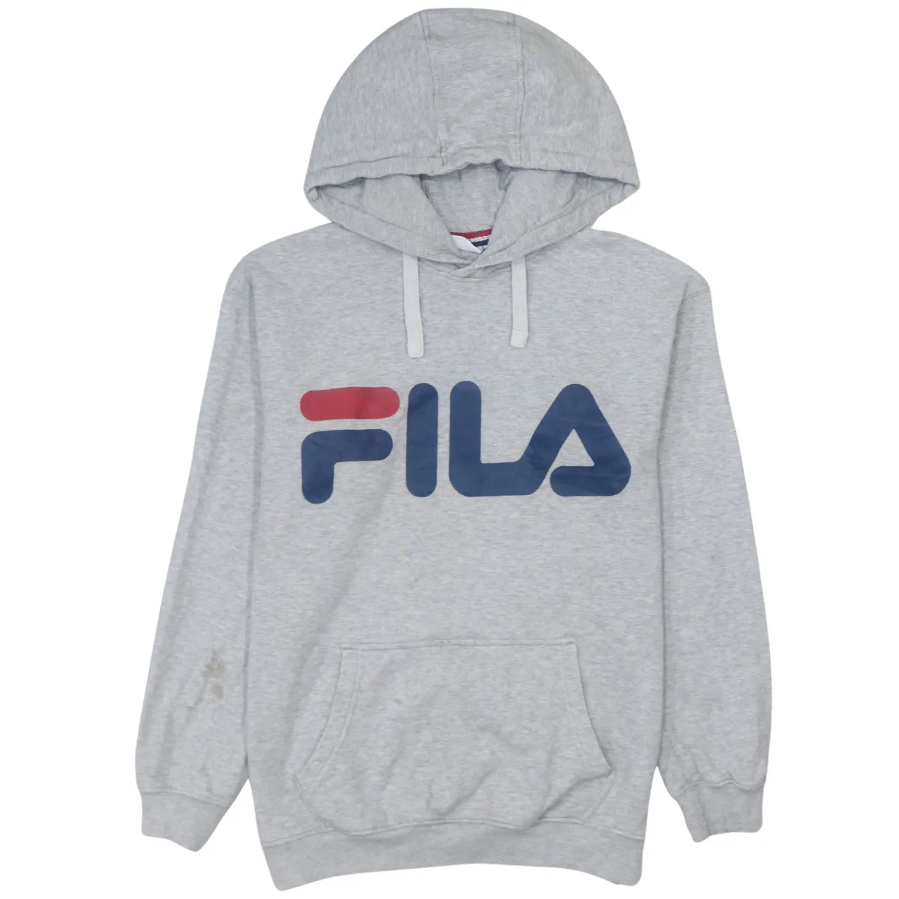 Fila 90's Vintage Grey Spellout Hoodie Small Cotton Pullover Jumper sold by Vintage Club
