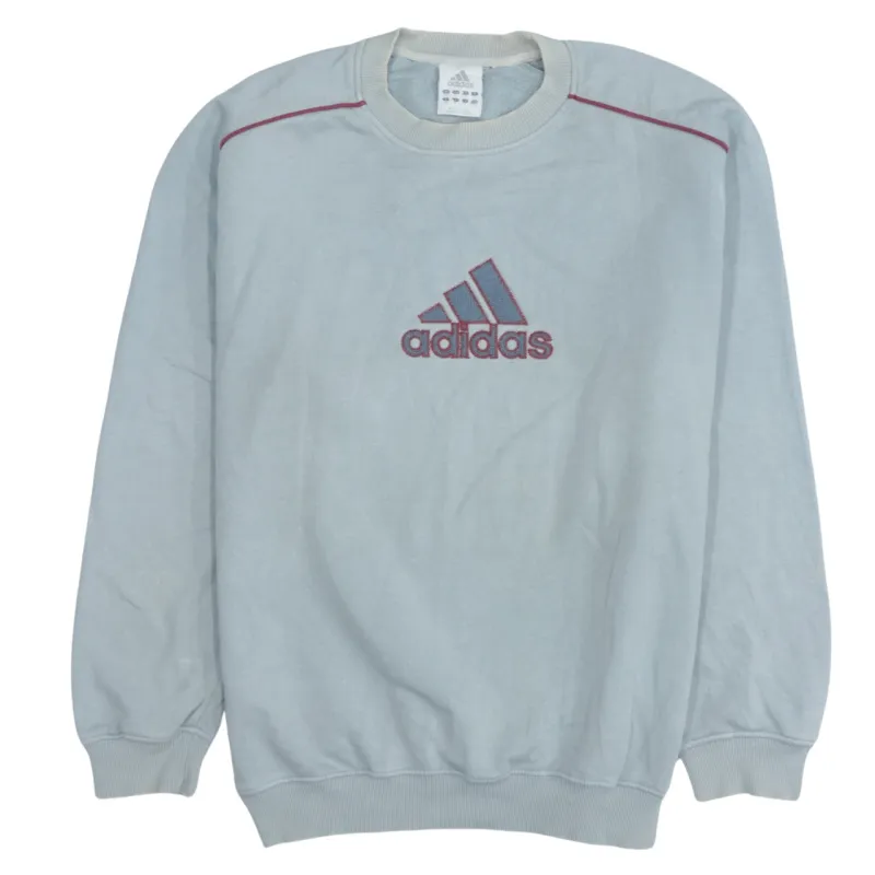 Adidas Vintage 90s Blue Crew Neck Spellout Sweatshirt Men's Medium sold by Vintage Club