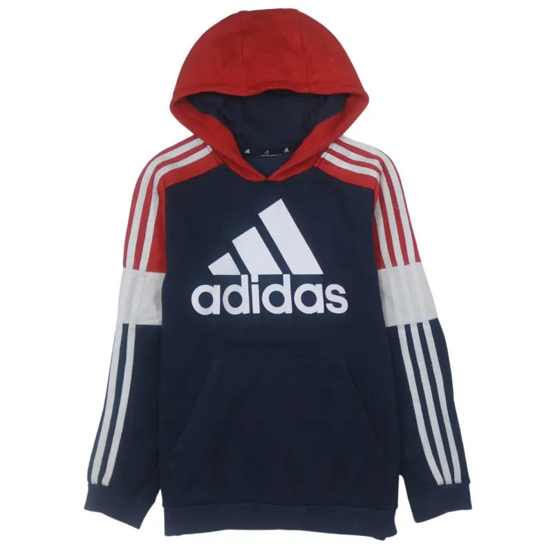 Adidas Men's Vintage Navy Red Pullover Hoodie XSmall Cotton Spellout sold by Vintage Club