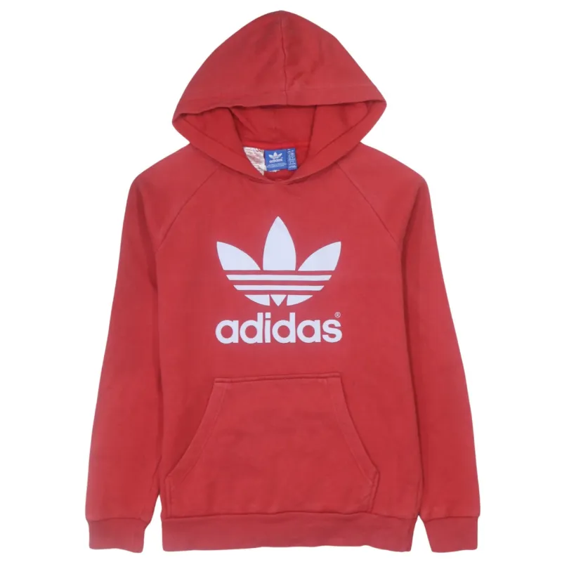 Adidas 90's Vintage Red Spellout Hoodie Women's Large Pullover sold by Vintage Club