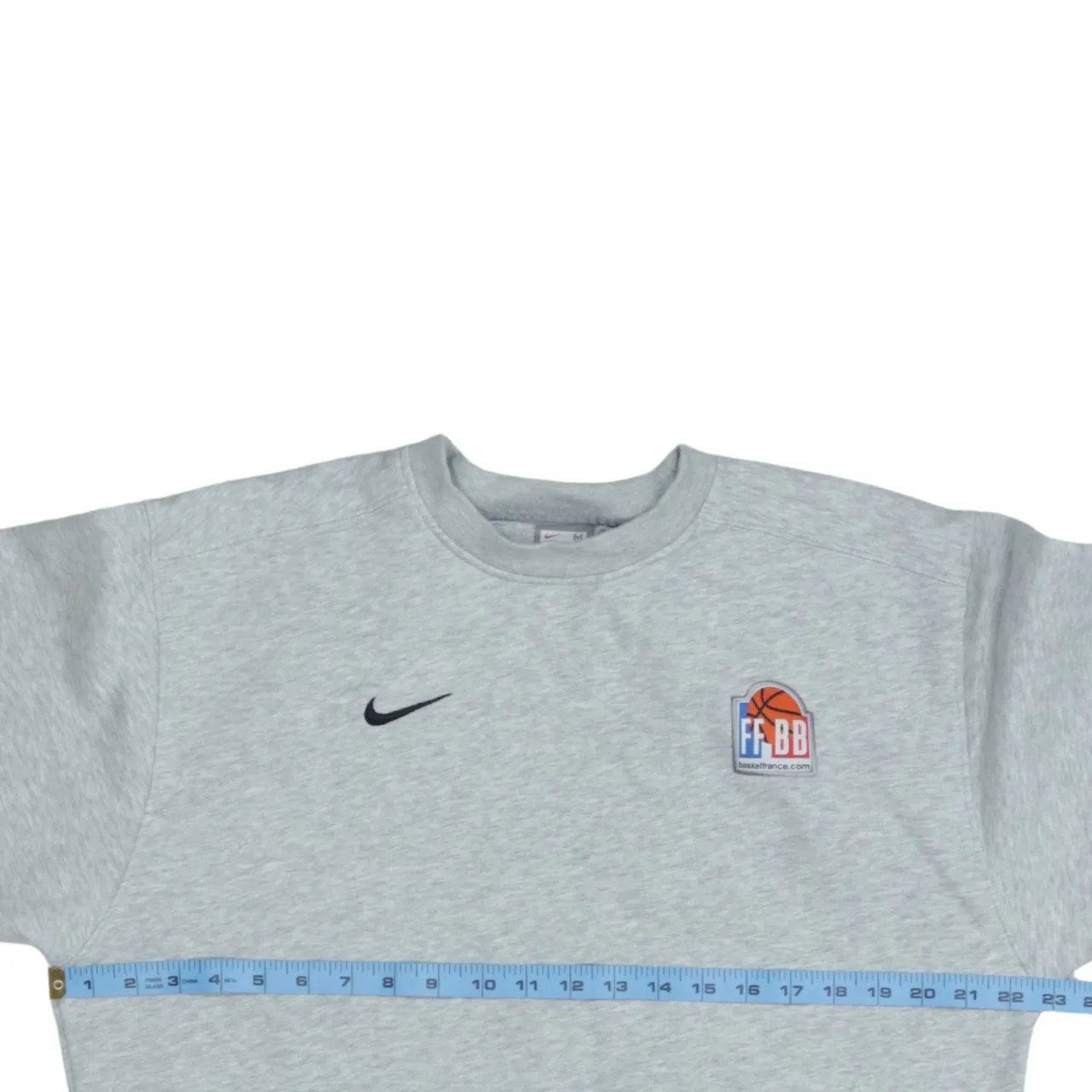 Vintage Nike 90s Men's Swoosh Crew Sweatshirt, Grey Cotton, Size M sold by Vintage Club product image thumbnail 5