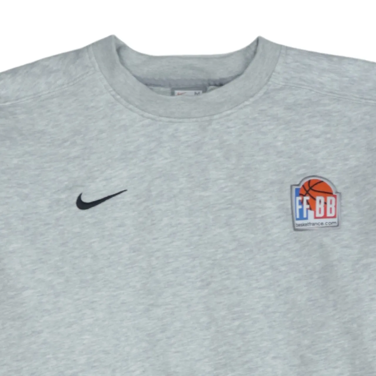 Vintage Nike 90s Men's Swoosh Crew Sweatshirt, Grey Cotton, Size M sold by Vintage Club product image thumbnail 3