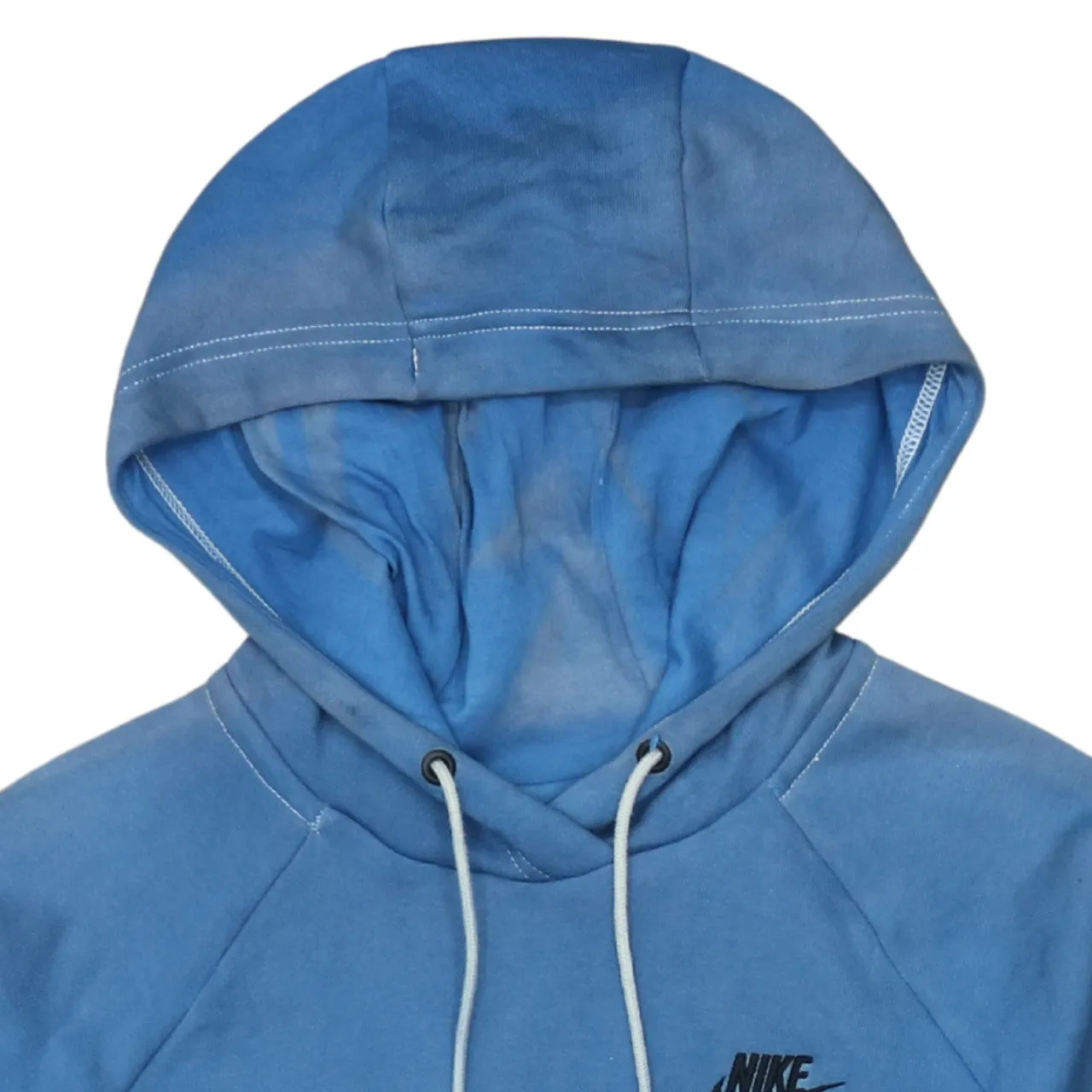 Nike Blue Hoodie Men's Small Embroidered Swoosh Drawstring Pullover Sweatshirt sold by Vintage Club product image thumbnail 3