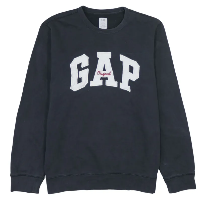 Gap Vintage 90s Black Spellout Crew Neck Sweatshirt Men's L made by GAP