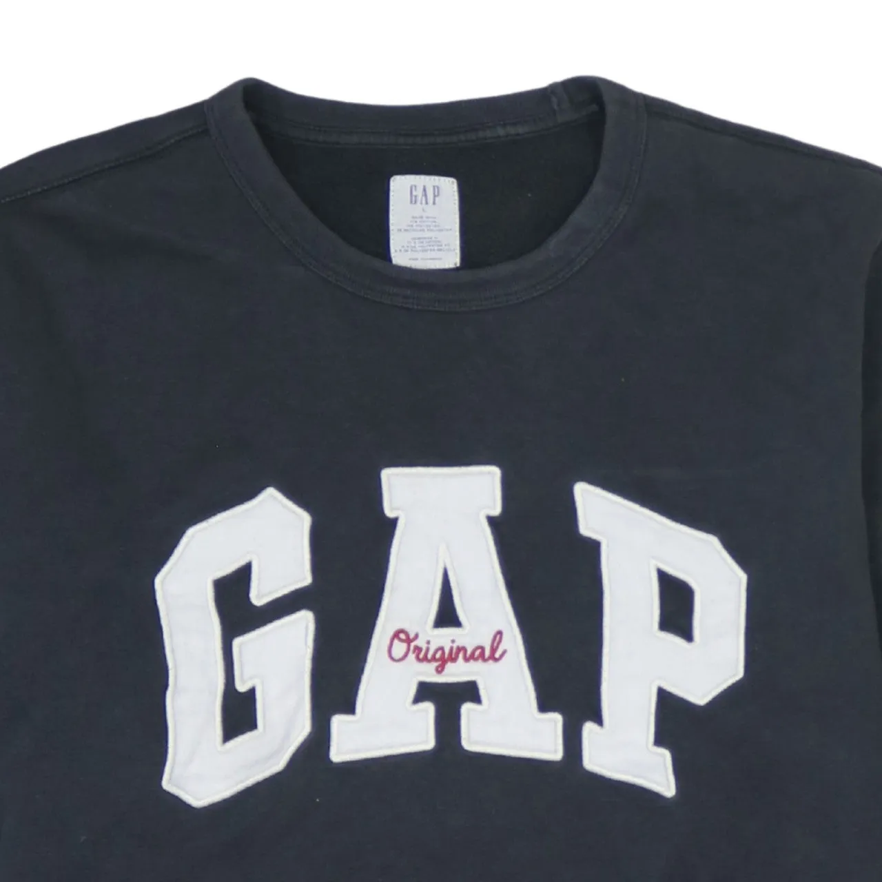 Gap Vintage 90s Black Spellout Crew Neck Sweatshirt Men's L sold by Vintage Club product image thumbnail 3