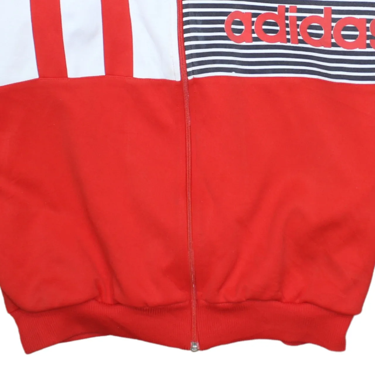 Adidas 90s Red Zip-Up Lightweight Sweatshirt Men's Medium Vintage sold by Vintage Club product image thumbnail 4