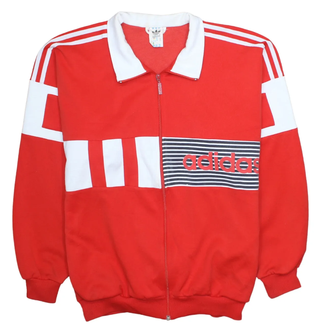 Adidas 90s Red Zip-Up Lightweight Sweatshirt Men's Medium Vintage sold by Vintage Club