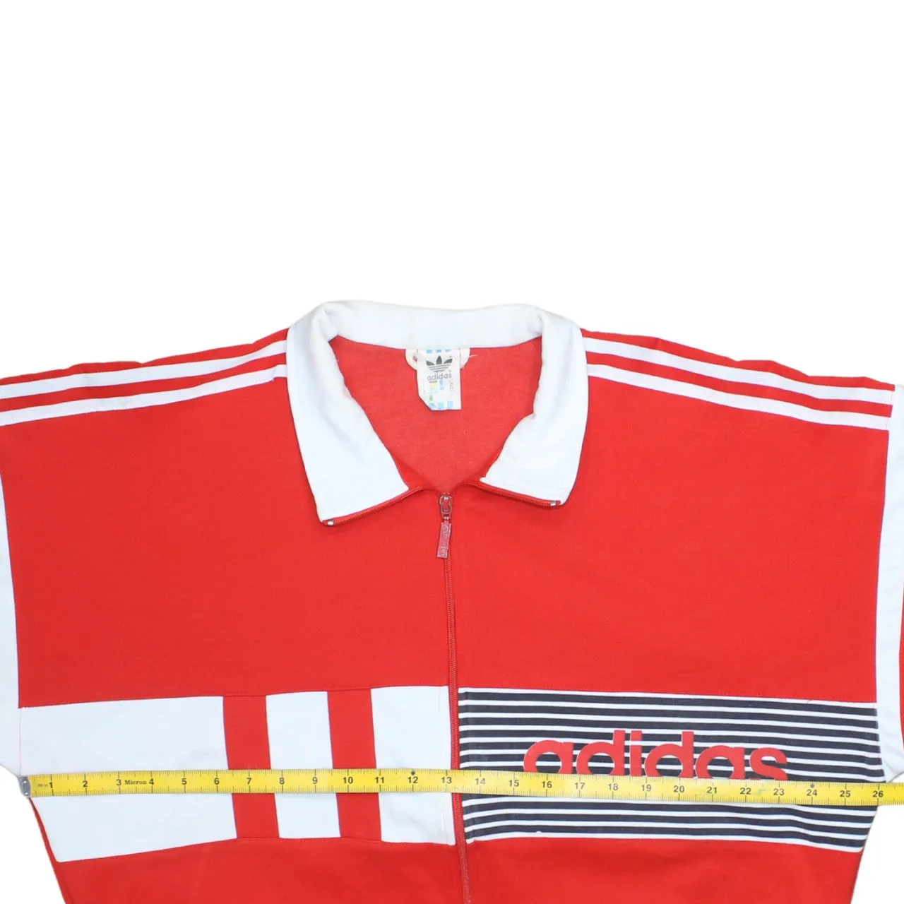 Adidas 90s Red Zip-Up Lightweight Sweatshirt Men's Medium Vintage sold by Vintage Club product image thumbnail 5