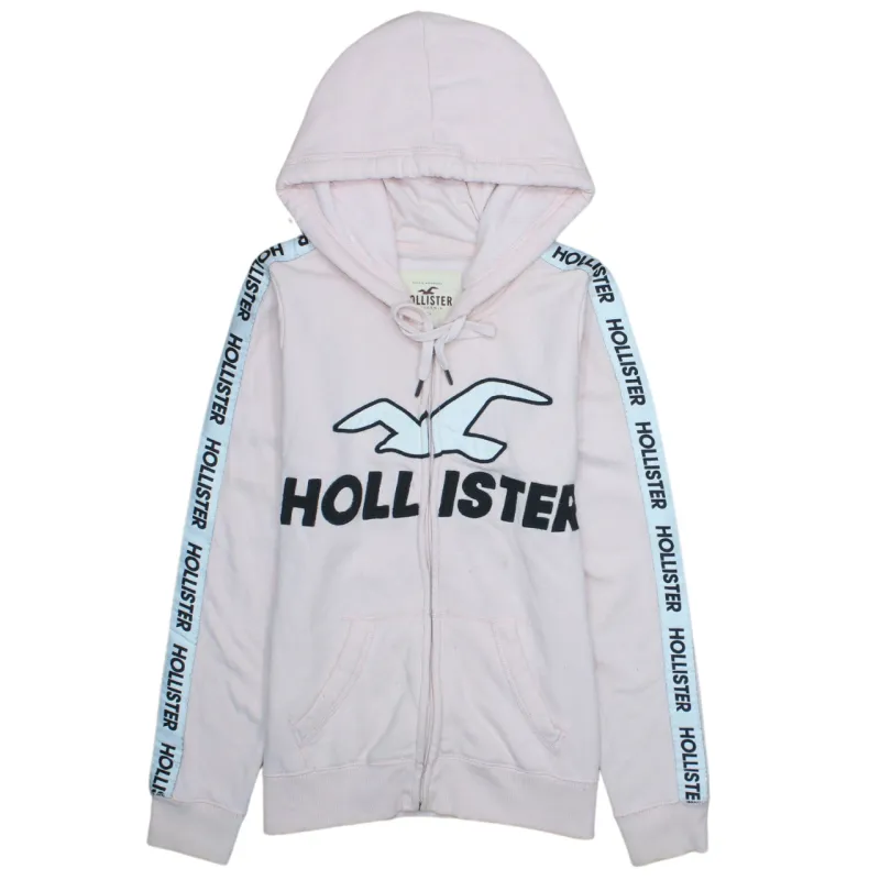 Hollister Women's Medium Pink 90s Spellout Full Zip Hoodie Jacket sold by Vintage Club