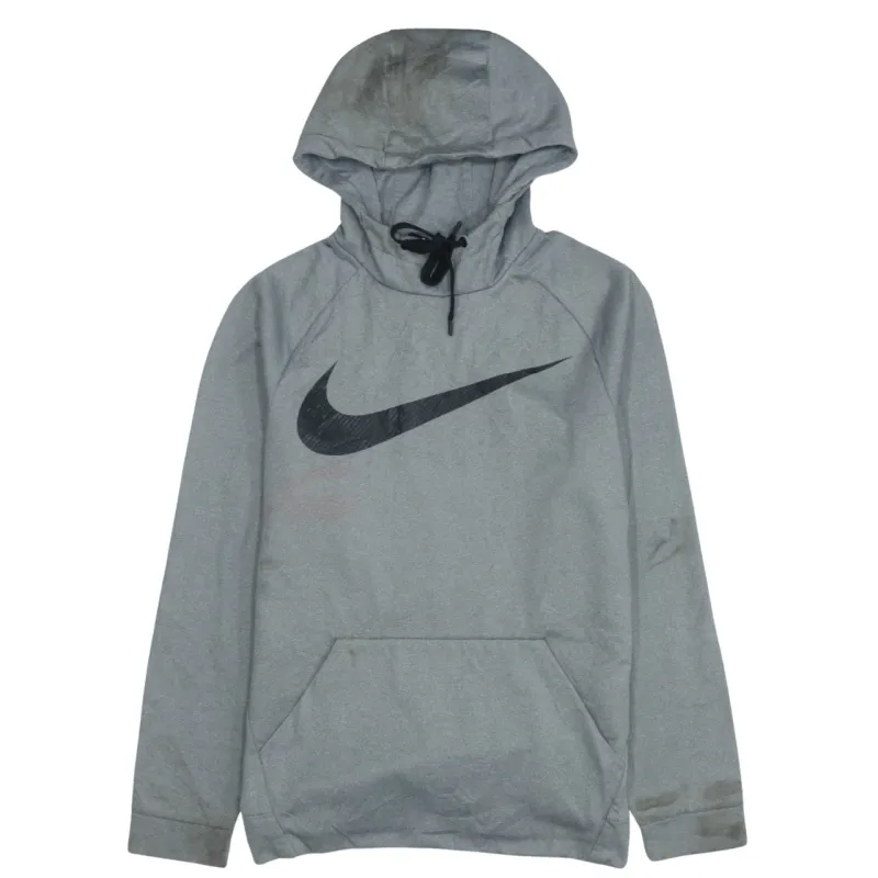 Nike Men's Small Grey Swoosh Hoodie 90's Vintage Retro Pullover made by Nike