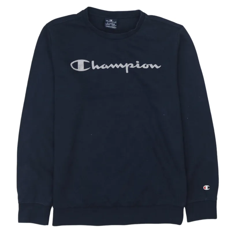Champion 90s Vintage Navy Spellout Crew Neck Sweatshirt Women's XL sold by Vintage Club