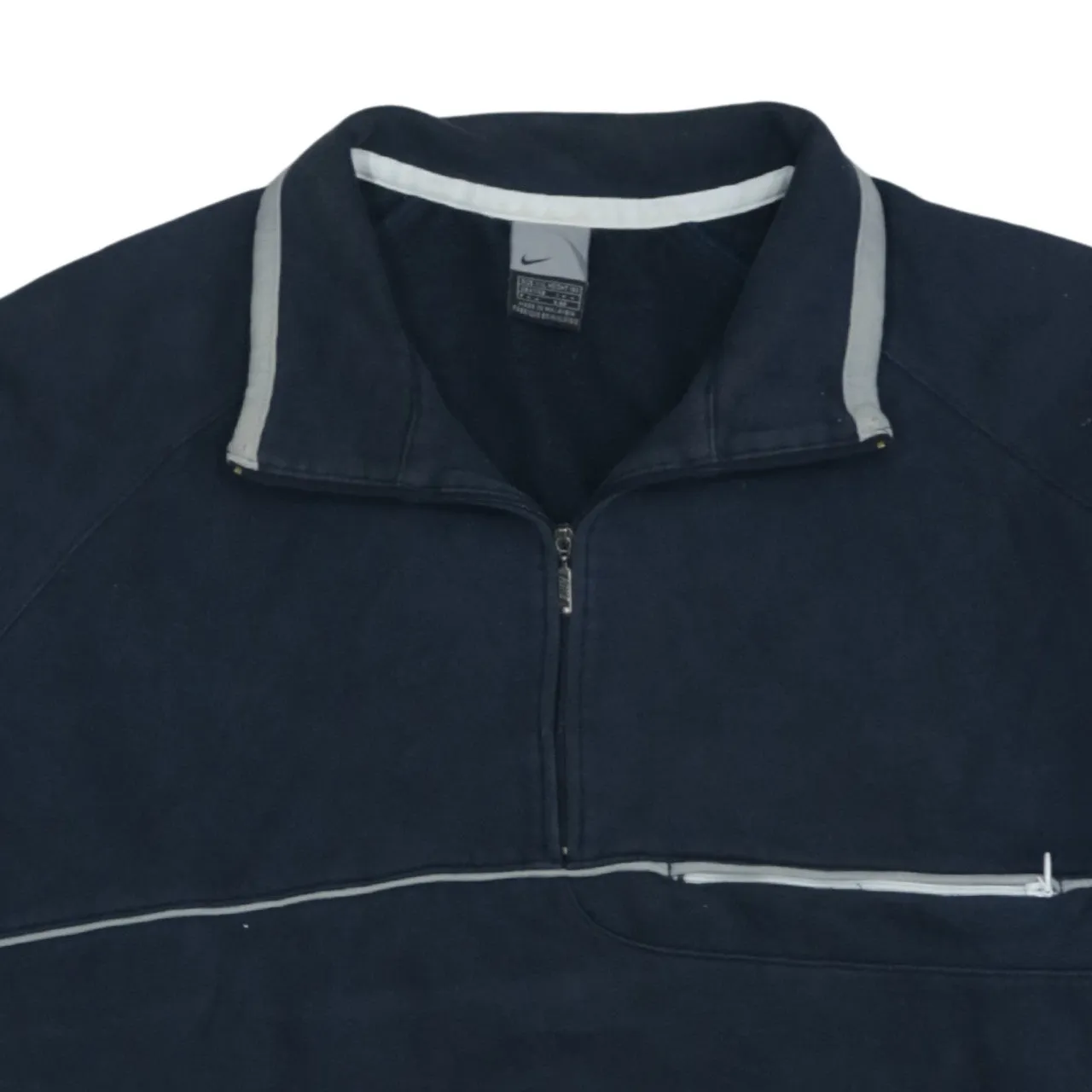 Nike Vintage 90s 2XL Navy Cotton Quarter Zip Sweatshirt Mens XXL sold by Vintage Club product image thumbnail 3