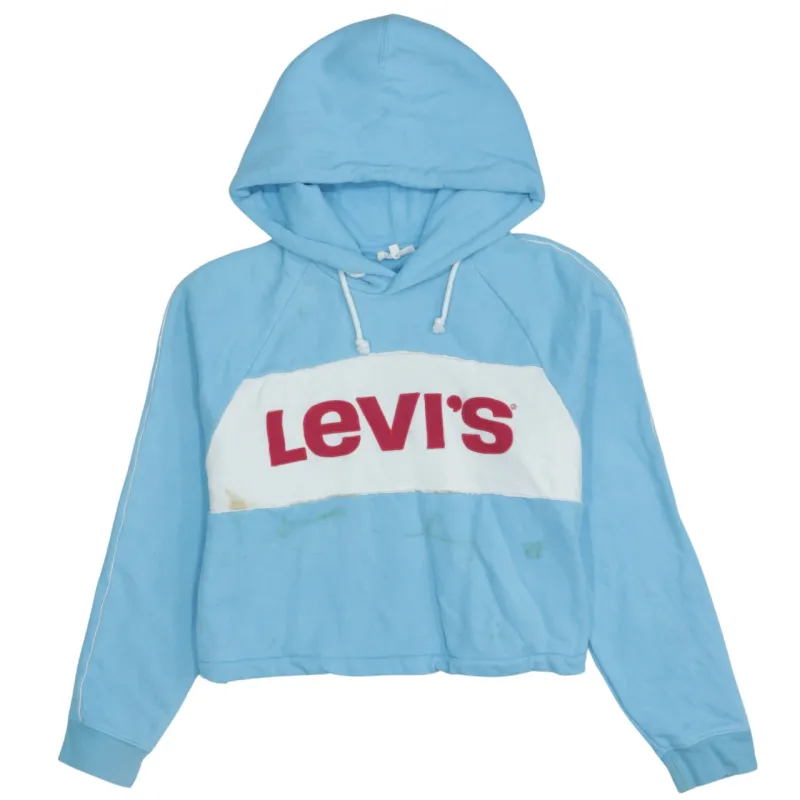 Levi's 90s Vintage Blue Spellout Pullover Hoodie Women's Small Cotton sold by Vintage Club