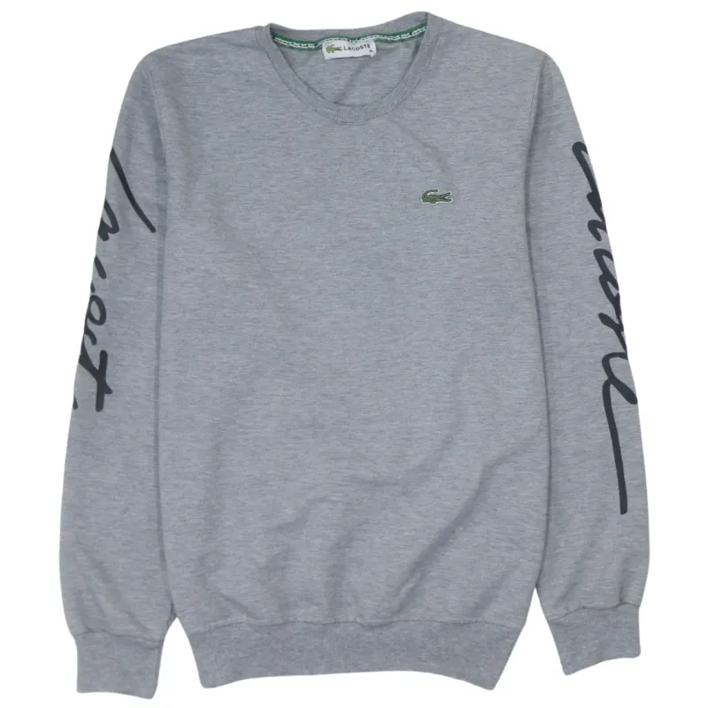 Vintage Lacoste Women's XL Grey 90s Cotton Crew Neck Sweatshirt made by Lacoste