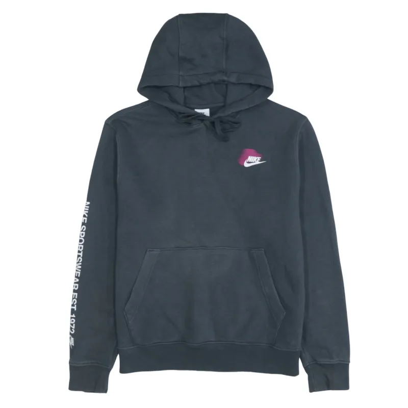 Nike 90's Vintage Grey Swoosh Hoodie Men’s Small Cotton Pullover made by Nike