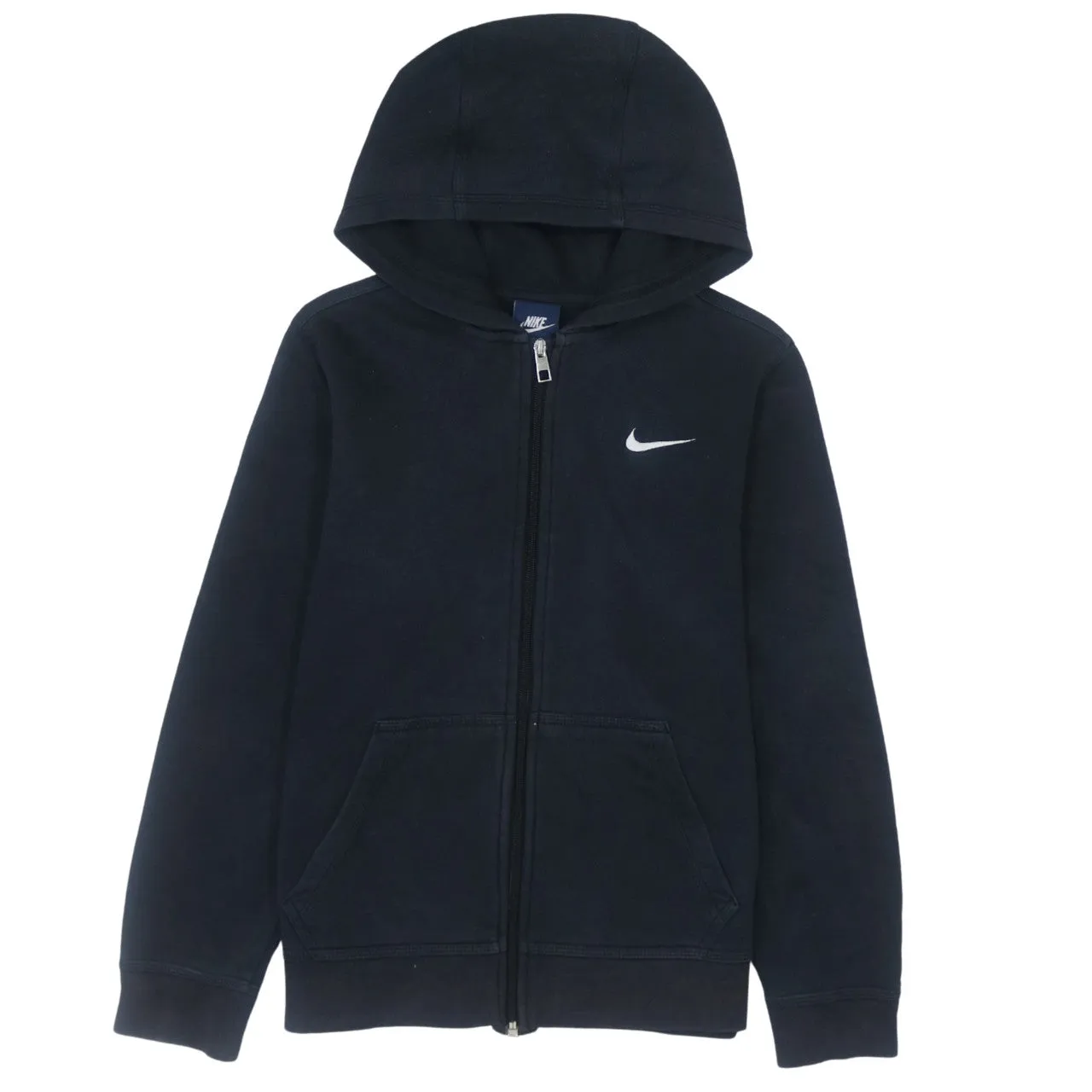 Nike Vintage 90's Black Swoosh Women's Large Full Zip Hoodie Cotton sold by Vintage Club