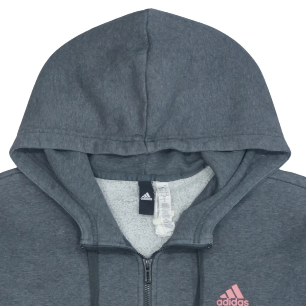 Adidas Women's Vintage 90s Grey Hoodie Small Striped Sleeve Zip Up sold by Vintage Club product image thumbnail 3