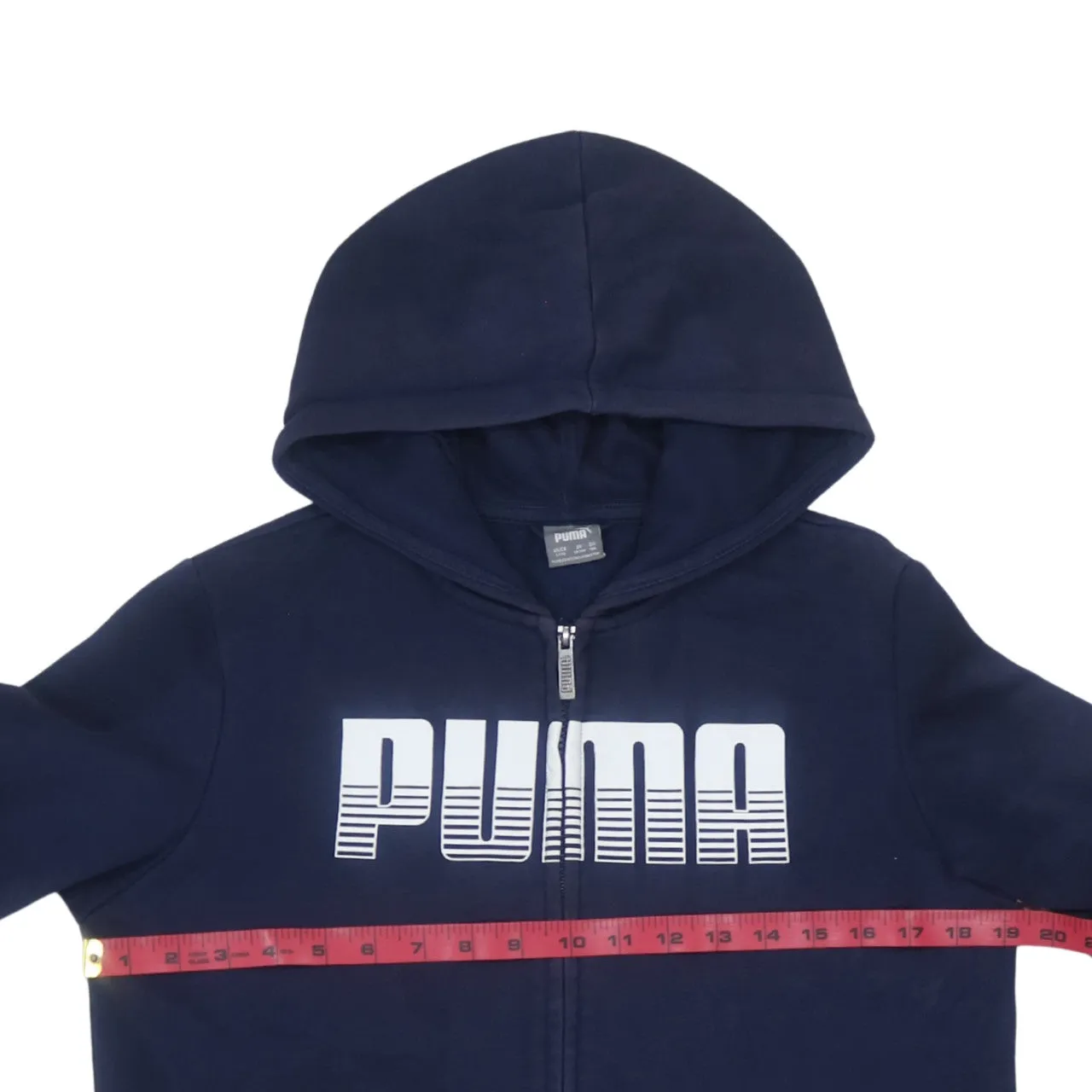 Puma 90's Navy Blue Spellout Hoodie Women's Large Full Zip Vintage sold by Vintage Club product image thumbnail 5