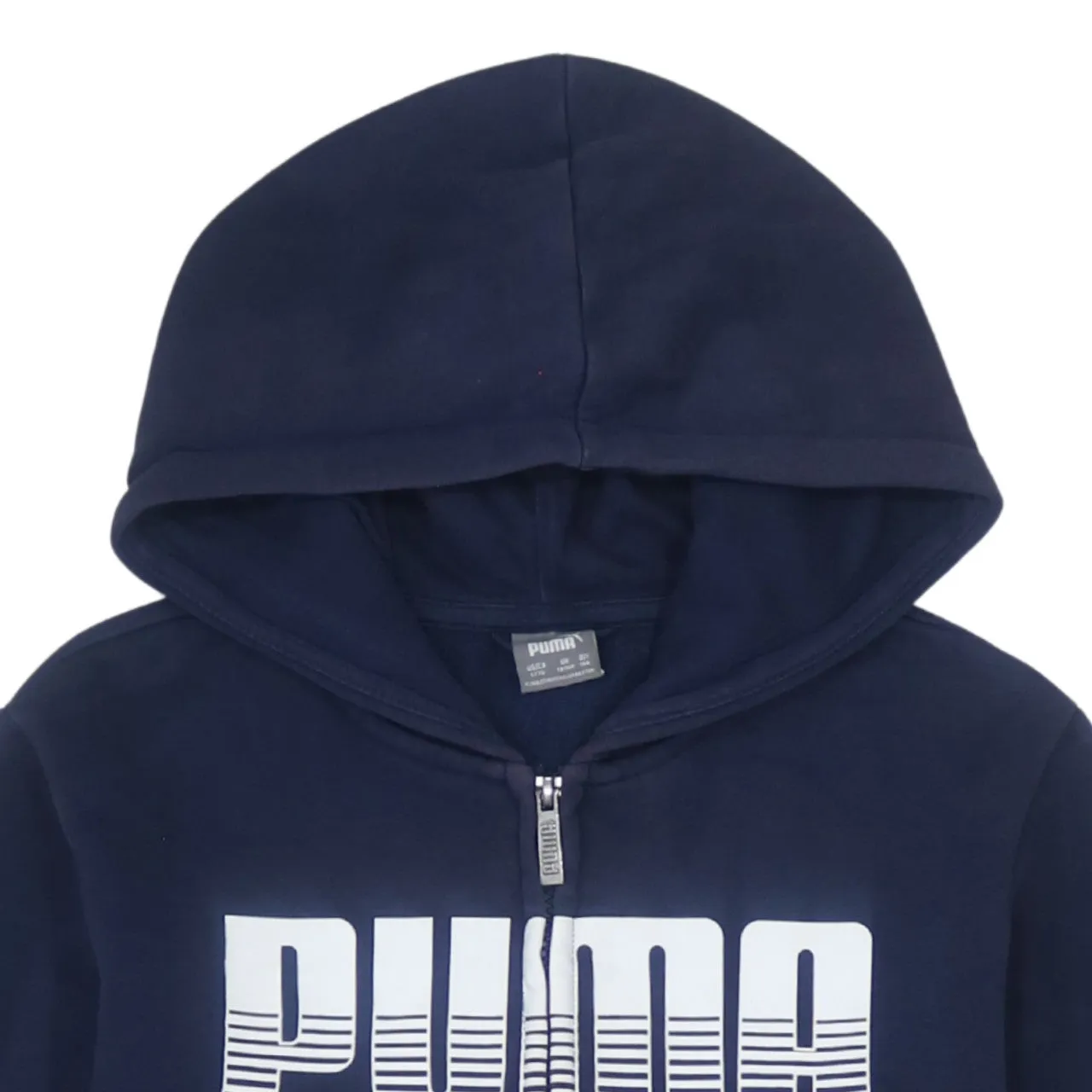 Puma 90's Navy Blue Spellout Hoodie Women's Large Full Zip Vintage sold by Vintage Club product image thumbnail 3