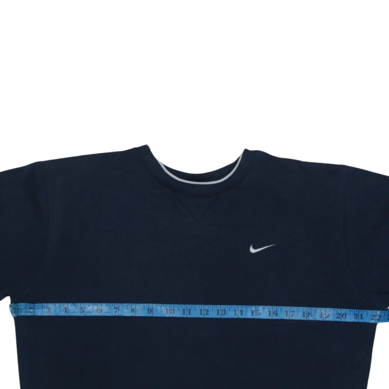 Vintage Nike 90's Women’s Navy Swoosh Sweatshirt, Large Crew Neck sold by Vintage Club product image thumbnail 5