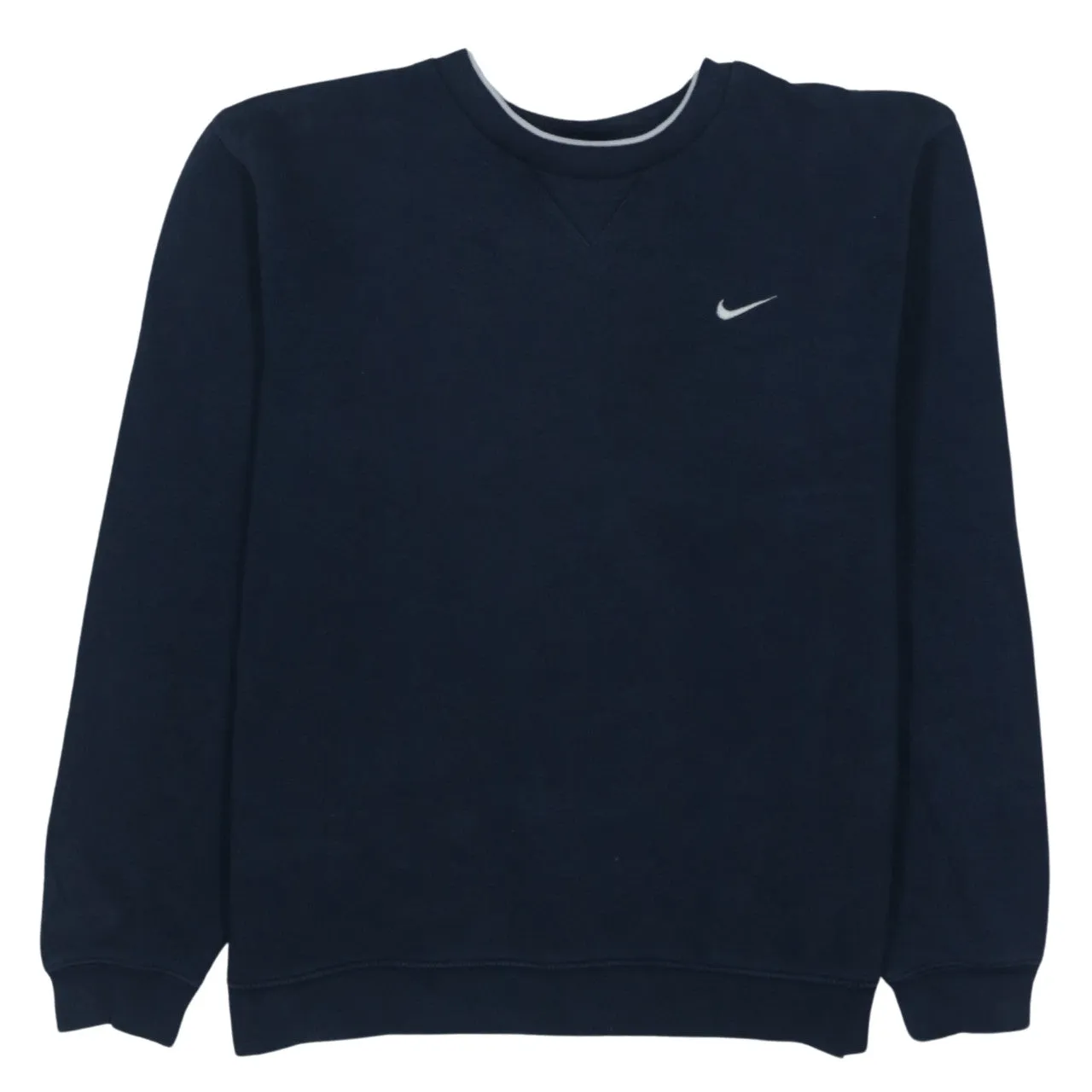 Vintage Nike 90's Women’s Navy Swoosh Sweatshirt, Large Crew Neck sold by Vintage Club