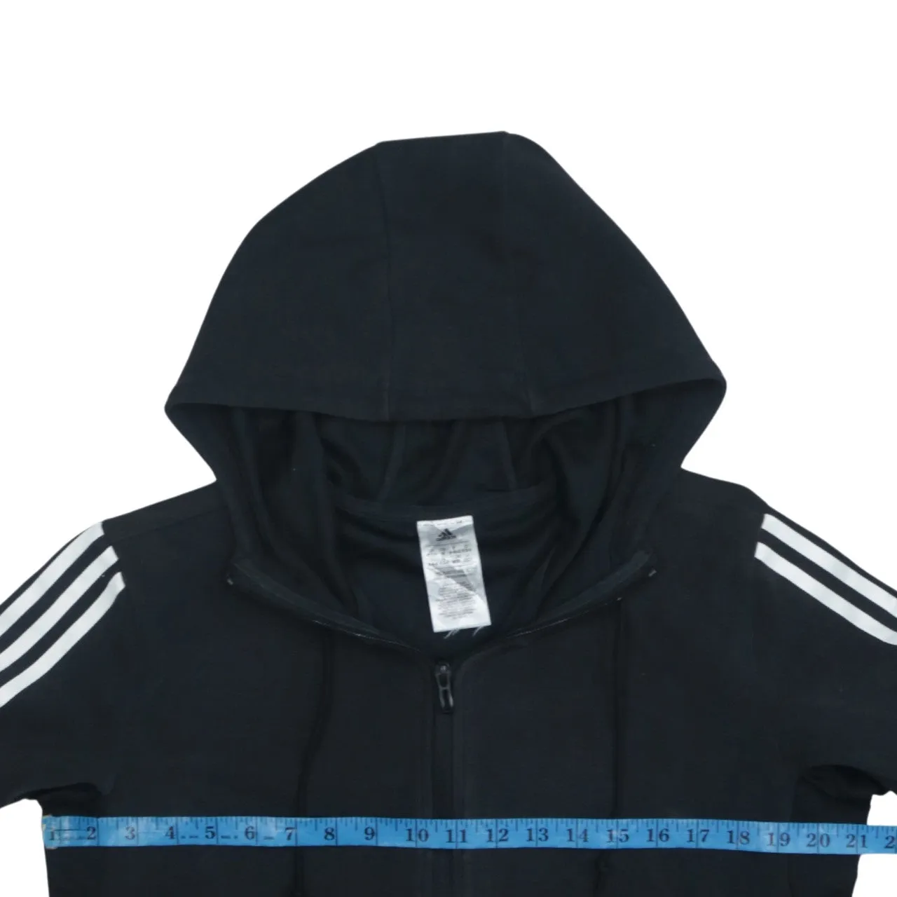 Adidas Women's Vintage 90s Black Striped Sleeve Zip-Up Hoodie Medium sold by Vintage Club product image thumbnail 5