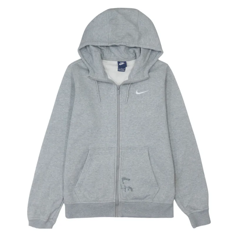 Vintage Nike 90's Grey Swoosh Full Zip Hoodie Men’s Small Rare Sale made by Nike