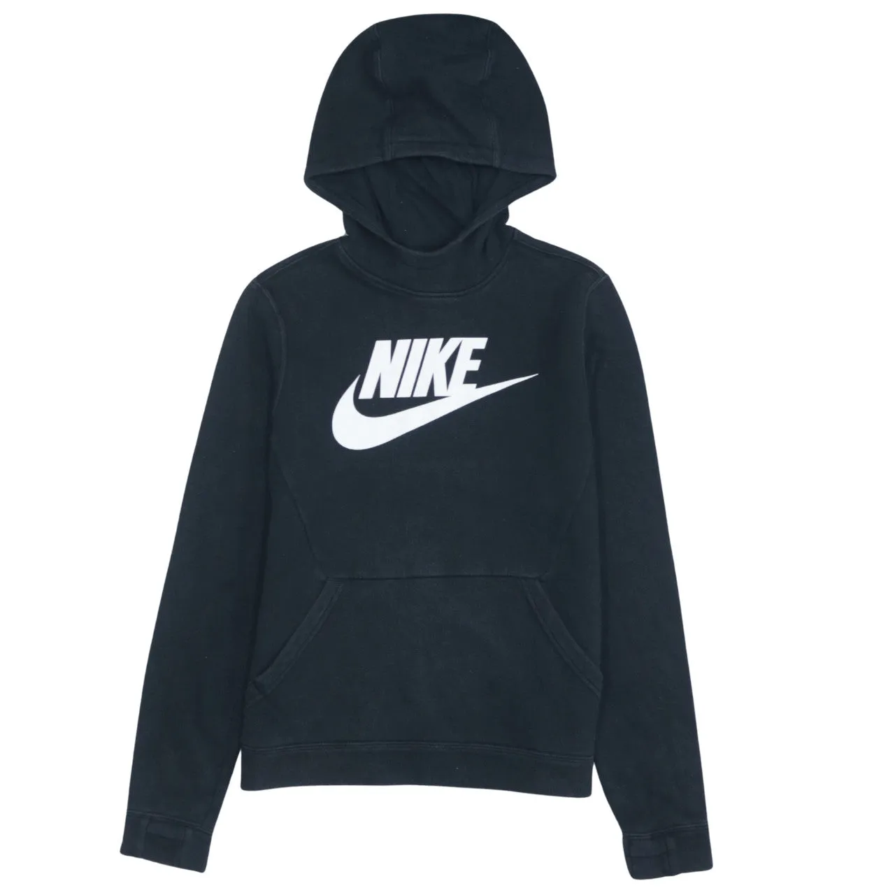 Vintage 90's Nike Black Hoodie Large | Center Swoosh Pullover Sweater sold by Vintage Club