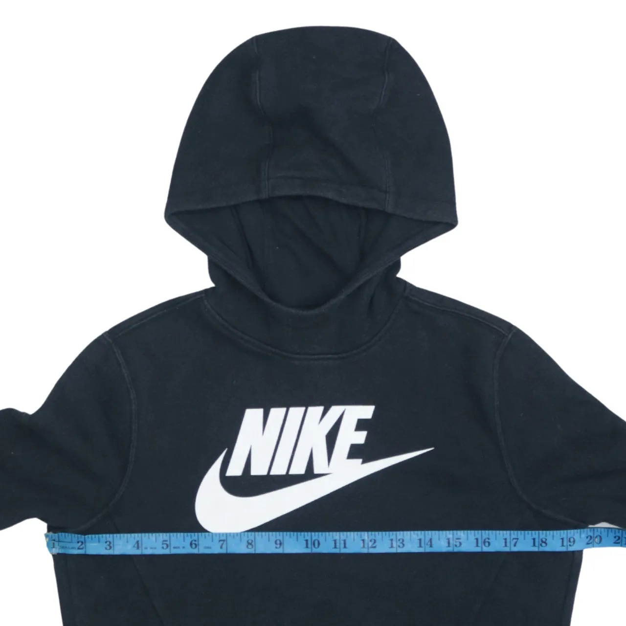 Vintage 90's Nike Black Hoodie Large | Center Swoosh Pullover Sweater sold by Vintage Club product image thumbnail 5