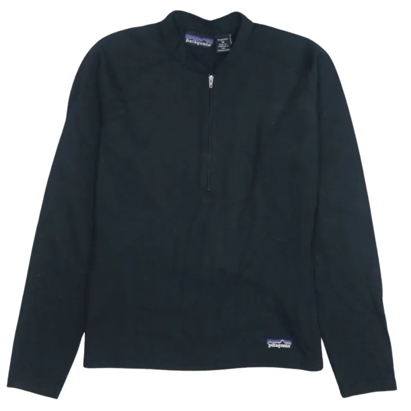 Vintage 90s Patagonia Black Quarter Zip Sweatshirt Women's M Cotton made by Patagonia