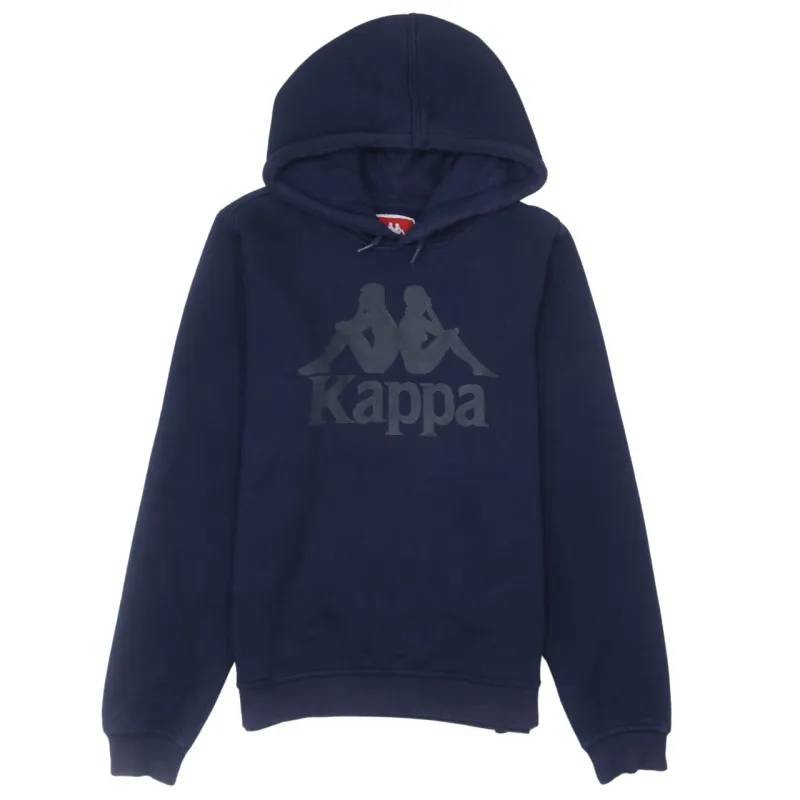 Vintage Kappa 90s Navy Blue Unisex Spellout Hoodie XSmall Cotton sold by Vintage Club