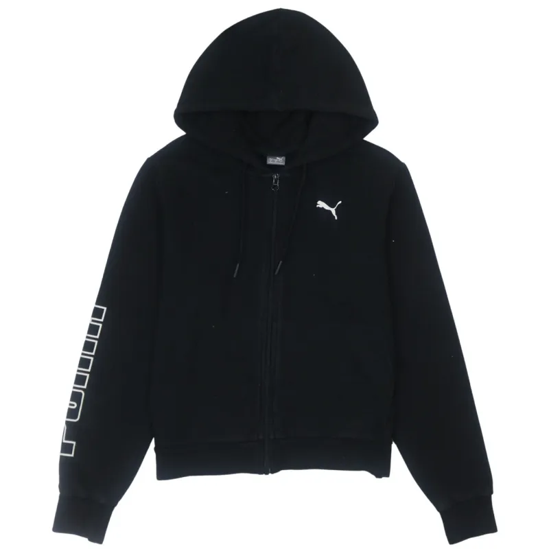 Puma Vintage 90s Black Cotton Hoodie Small, Full Zip, Retro Style sold by Vintage Club