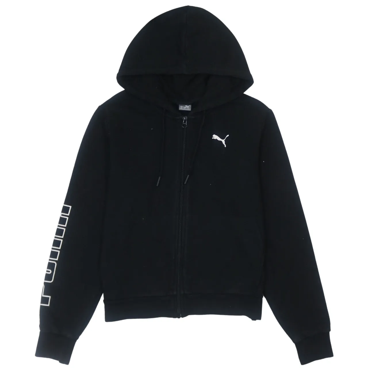 Puma Vintage 90s Black Cotton Hoodie Small, Full Zip, Retro Style sold by Vintage Club