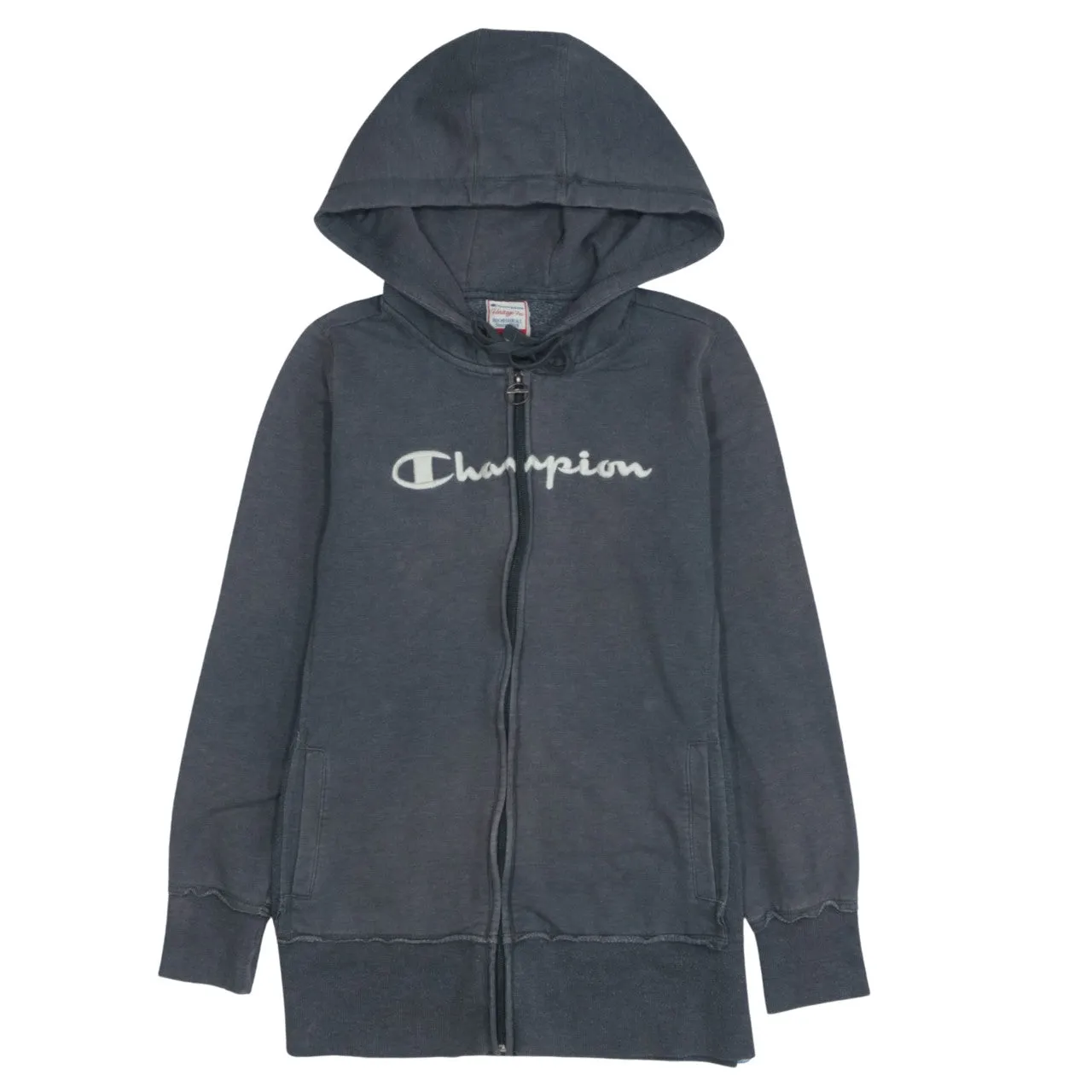 Champion 90's Vintage Grey Spellout Hoodie Women's Small Zip Up sold by Vintage Club