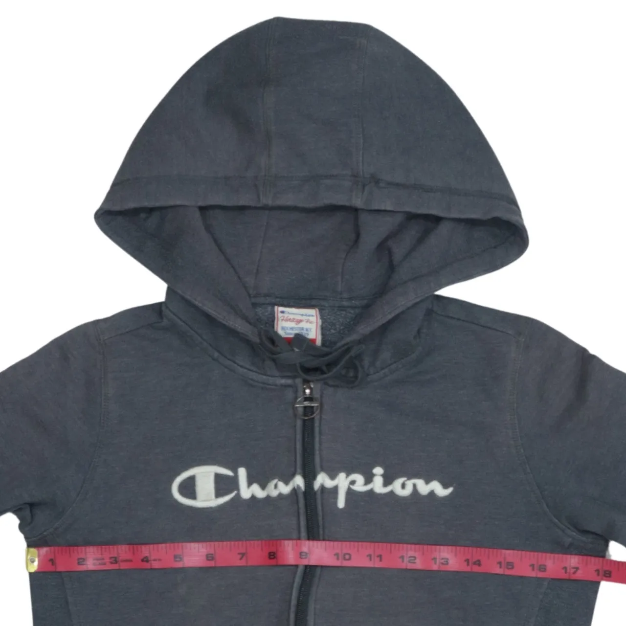 Champion 90's Vintage Grey Spellout Hoodie Women's Small Zip Up sold by Vintage Club product image thumbnail 5