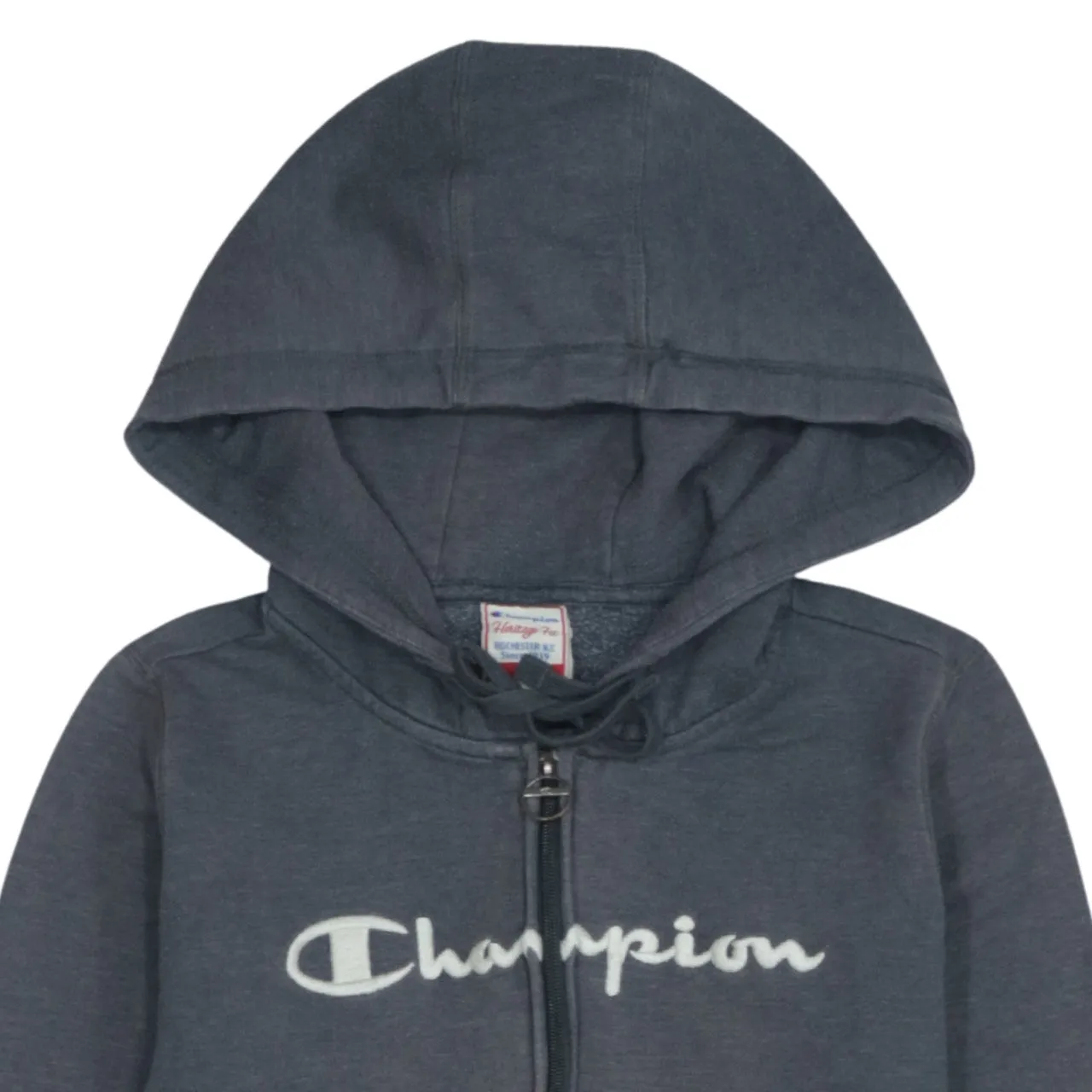 Champion 90's Vintage Grey Spellout Hoodie Women's Small Zip Up sold by Vintage Club product image thumbnail 3