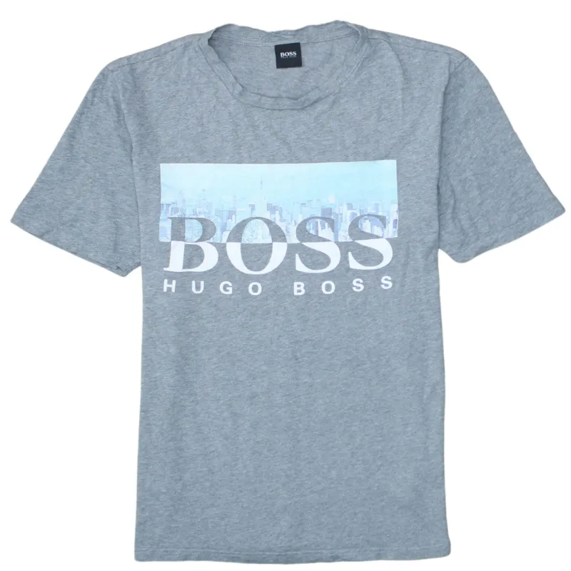 HUGO BOSS 90's Spellout Short Sleeves T Shirt Large Grey sold by Vintage Club
