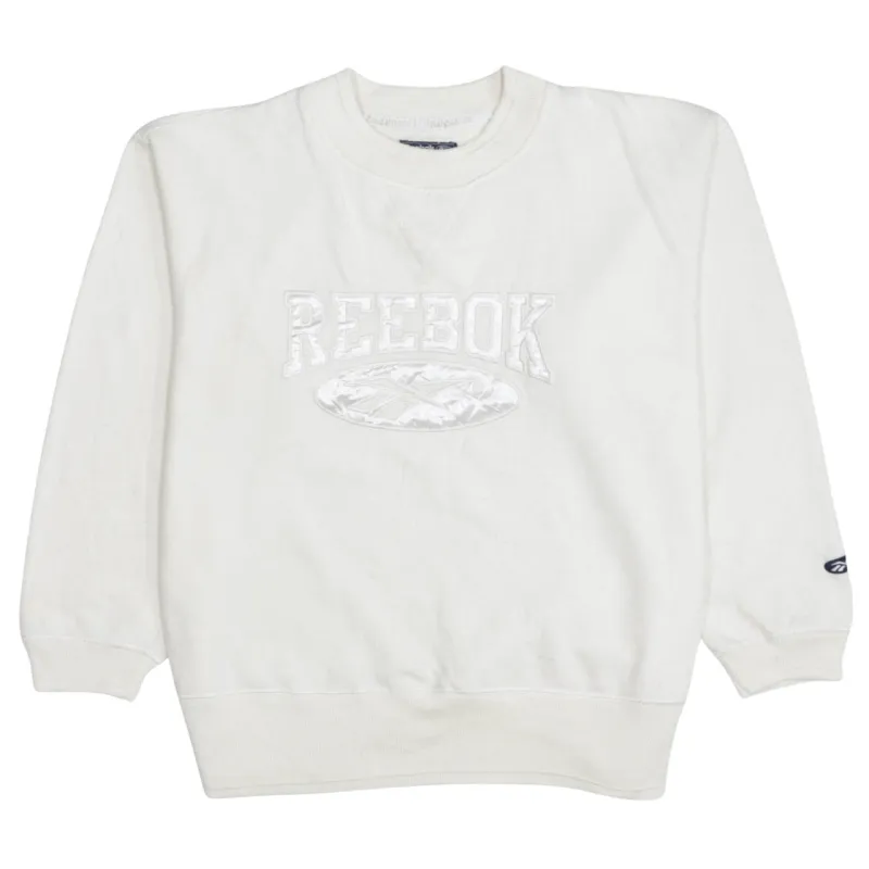 Reebok 90's Spellout Crew Neck Sweatshirt Medium  Beige Cream made by Reebok