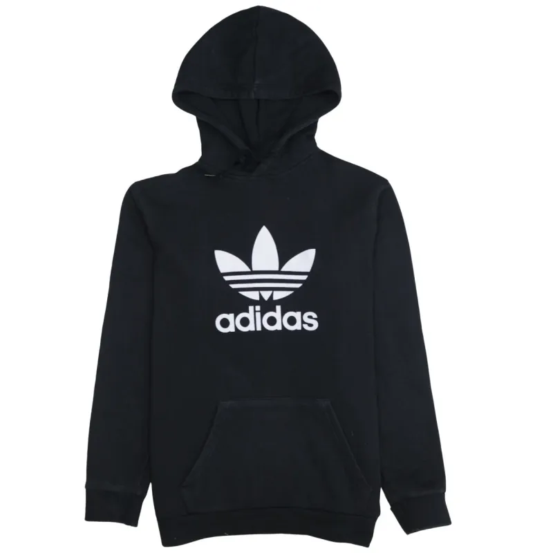Adidas 90's Spellout Pullover Hoodie Small Black made by Adidas